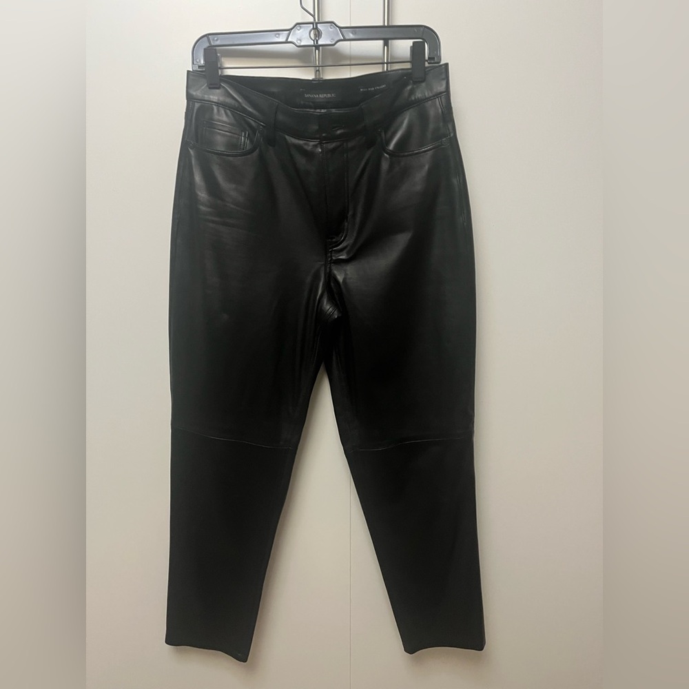 Banana Republic Black Leather Pants Sz 28 Excellent!
